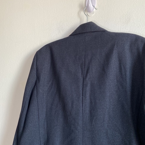 Dynamite Dark Navy Blue Checker Double Breasted Blazer - Picture 9 of 12